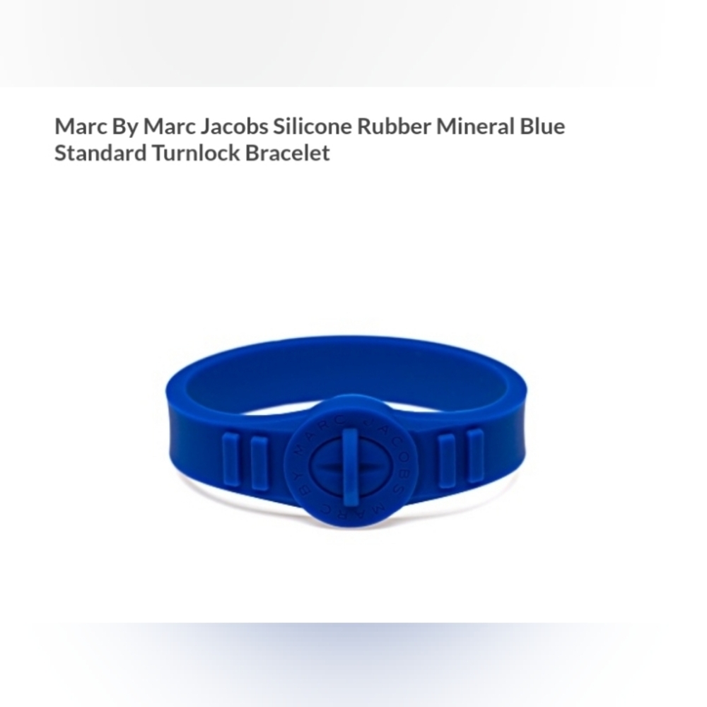 *Only 2 Available In Blue! Marc Jacobs silicone bracelet, Mineral Blue Turnlock